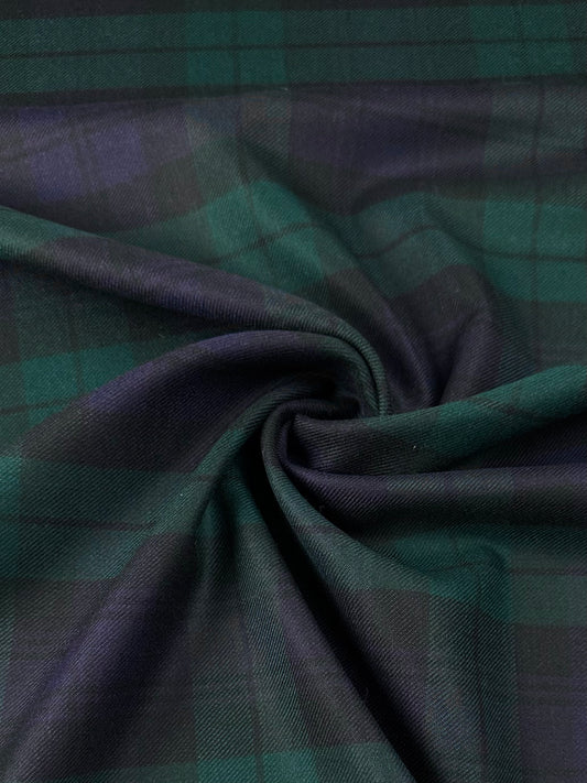 Irländsk Tweed - Ull - Grön, Blå - Ruta, Tartan