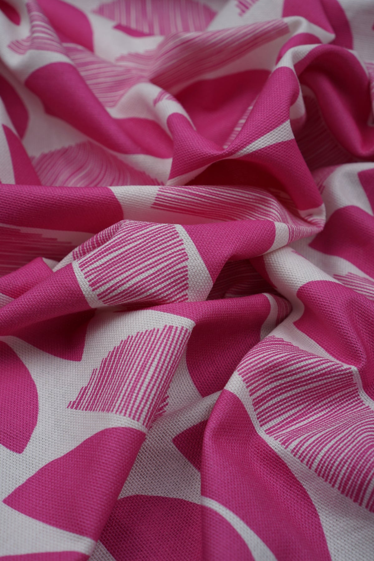Vorhangstoff aus Baumwolle – Abstraktes Muster – Rosa – Gårda Textil