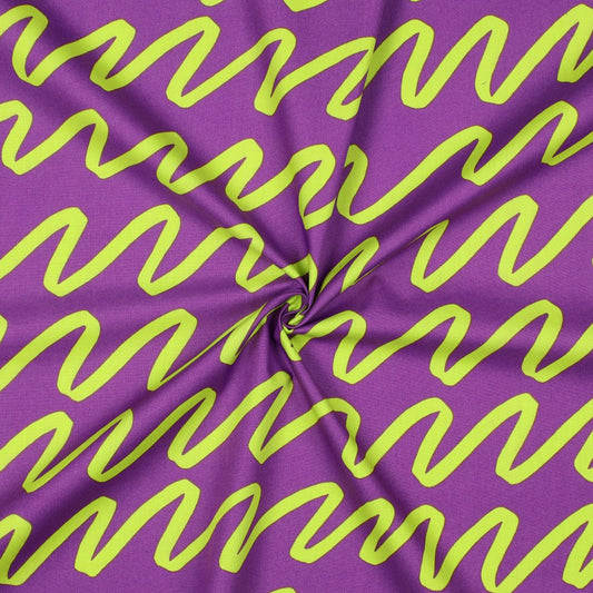 Nerida Hansen - Bomullspoplin - Making Waves - Bomull - Purple