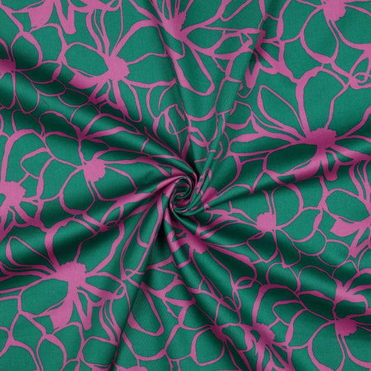 Nerida Hansen - Cotton Satin - Magnolia - Bomull - Dark Green