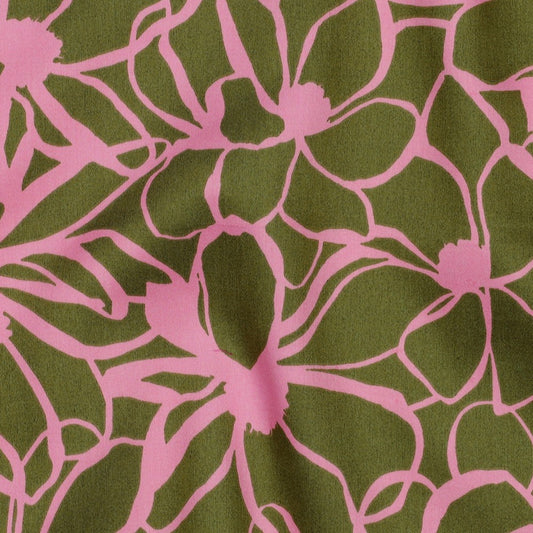 Nerida Hansen - Cotton Satin - Magnolia - Bomull - Moss Green