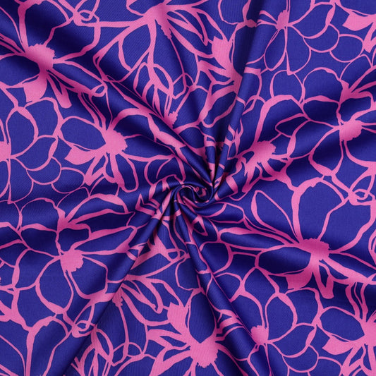 Nerida Hansen - Cotton Satin - Magnolia - Bomull - Royal Blue