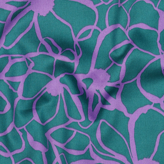 Nerida Hansen - Cotton Satin - Magnolia - Bomull - Petrol