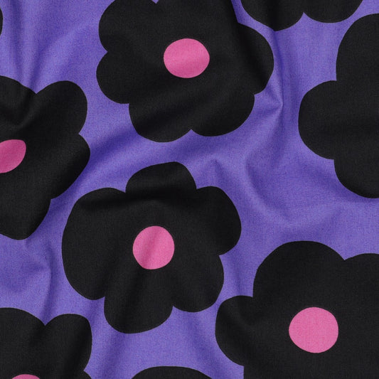 Nerida Hansen - Fine Poplin - Big Flower - Bomull - Purple