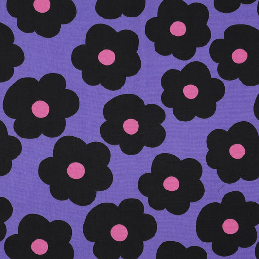 Nerida Hansen - Fine Poplin - Big Flower - Bomull - Purple