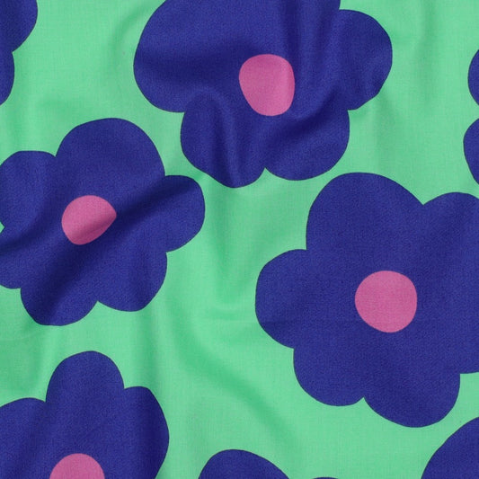 Nerida Hansen - Fine Poplin - Big Flower - Bomull - Lime