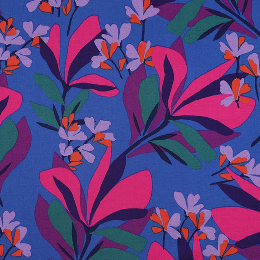 Nerida Hansen - Rosella Stretch - Spring Garden - Viskos - Royal Blue, Magenta