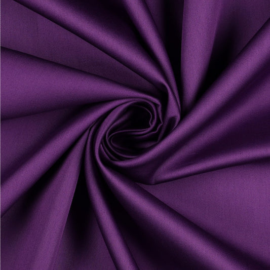 Bomullssatin - Fin Lyster, Mjuk - Dark Purple