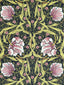 Jugend Mönstrat Möbeltyg Gardintyg - Bomull - Floral Entrapment - Grön Rosa