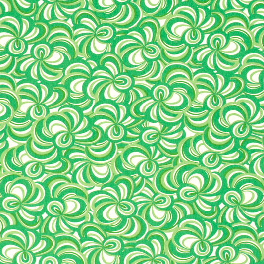 Mönstrad Viskos - Poplin - Abstrakt - Grön