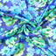 Mönstrat - Viskossatin - Blommor - Blå - 0003