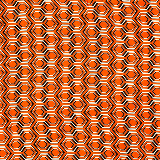 Viskos - Satin - Abstrakt - Orange