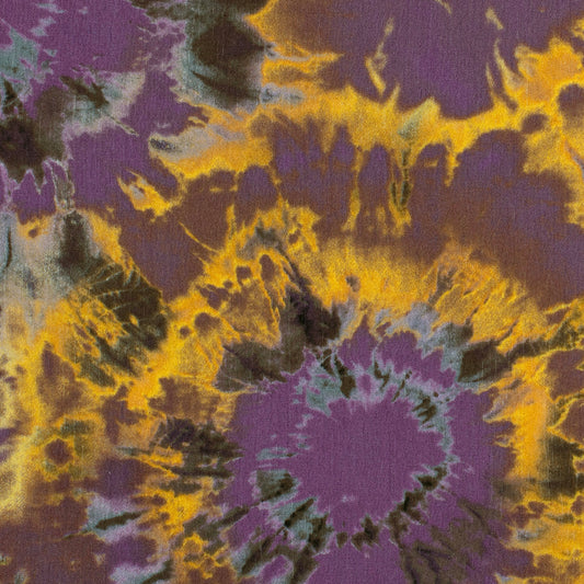 Mönstrad Viskos - Crepe - Batik - Purple