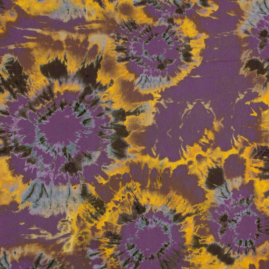 Mönstrad Viskos - Crepe - Batik - Purple