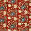 Bomull - Voile - Mönstrat - Batik - Blommig - Röd - 015