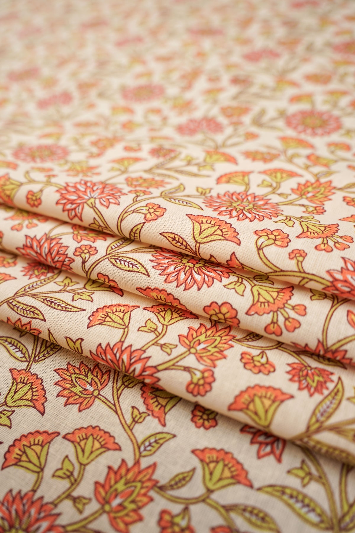 Gardintyg - Provençalsk - Mönstrat - Bomull - Santal - 79.001