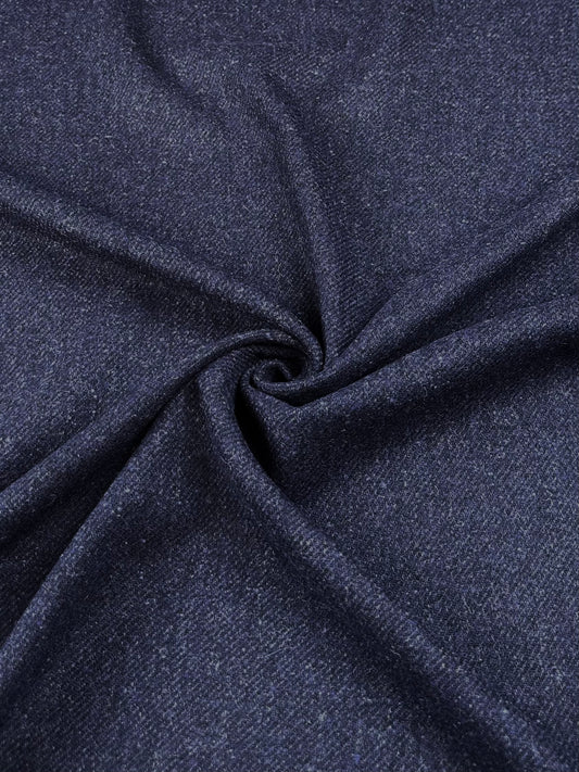 Irländsk Tweed - Ull - Twill - Mörkblå