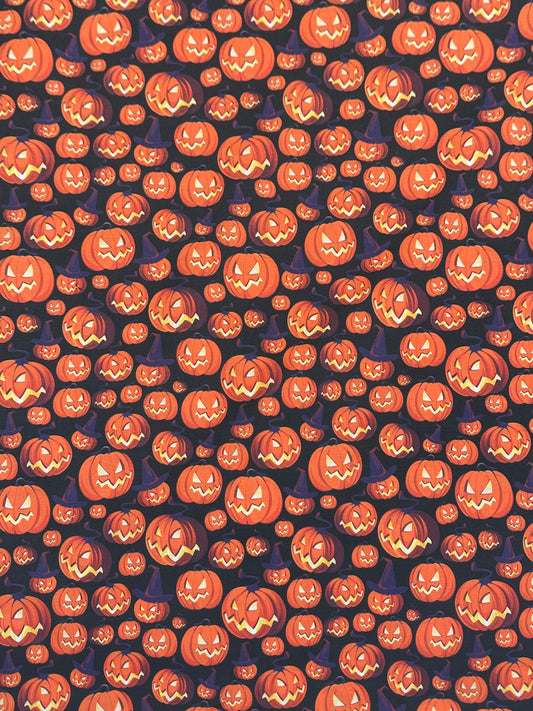 Halloween Evil Pumpkins Bomull