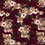 Boblete viskose blomster vinrød 