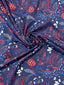 Fransk Viskos - Mönstrad - Blommor - Röd & Blå